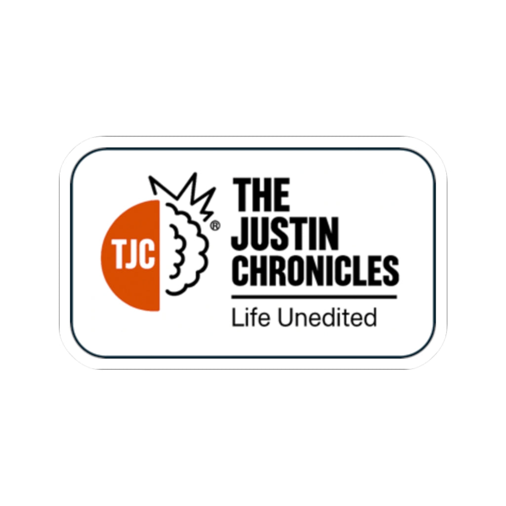 Sticker — "The Justin Chronicles: Life Unedited" - Slap one on your laptop, car, someone's forehead, or anywhere!